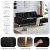 82.6'' Mid-Century Modern Velvet L-Shaped Sectional Sofa with Tufted Back and Chaise,3 Seat Couch for Living Room-Baofuwish - 2 of 4