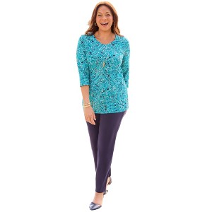 Catherines Suprema 3/4 Sleeve V-Neck Tee - 1 of 4