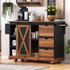 KTMBDW Kitchen Island Cart, 55.5" Width Mobile Carts with Storage Cabinet, Rolling Kitchen Table with Drawer, Portable Islands on Wheels - 3 of 4