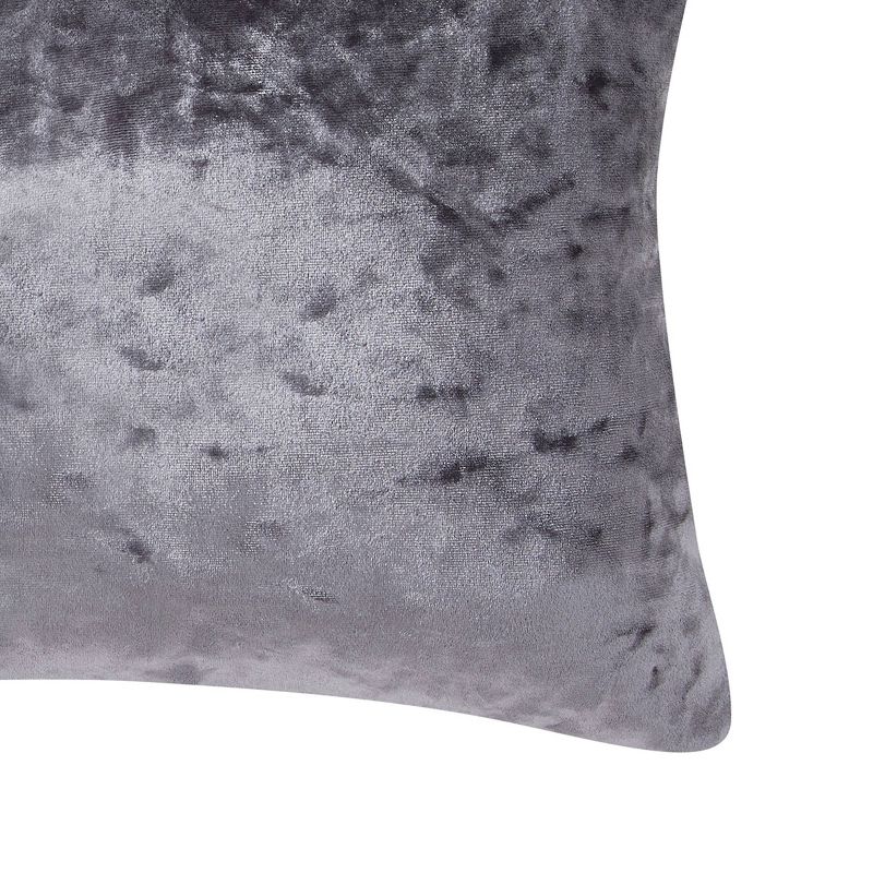 12&#34;x20&#34; Oversize Crushed Velvet Lumbar Throw Pillow Gray - VCNY Home, 6 of 7