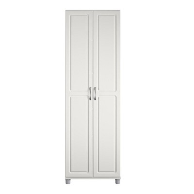Kendall 75" White Laminated Engineered Wood Utility Storage Cabinet