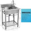 Mojgar 22" Wide  Commercial Sink Stainless Steel Kitchen Utility Sink with Faucet - 2 of 4