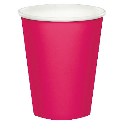 24ct Hot Magenta Pink Paper Cup : Target