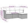 vidaXL 4 Piece Patio Sofa Set with Cushions  Poly Rattan - 3 of 3