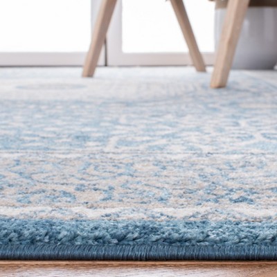 Sofia Blue and Beige Power Loomed Oriental Area Rug