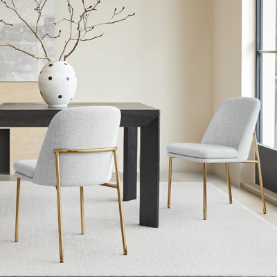 Spruce&Spring Modern Dining Chair with Metal Legs Set of 2
