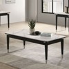 CAVINAS 47.2" Rectangle Coffee Table,Tea Table with White Sintered Stone Top,Silver-Capped Feet,Black Tapered Legs,Center Table for Living,Dining Room - 2 of 4