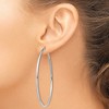 Black Bow Jewelry 2mm Sterling Silver, Extra Large Round Hoop Earrings, 60mm (2 3/8 In) - 3 of 4