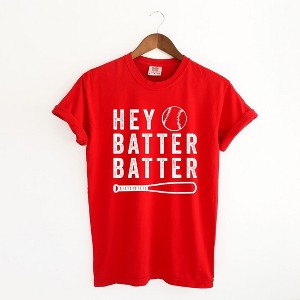 Simply Sage Market Women's Hey Batter Batter Short Sleeve Garment Dyed Tee - 1 of 2