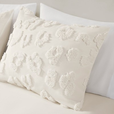 Full Off-White Microfiber Chenille Comforter Set