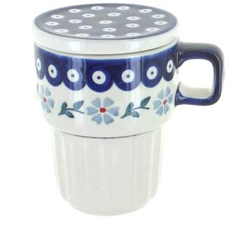 Blue Rose Polish Pottery K131 Manufaktura Large Mug with Lid