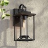 John Timberland Frederick 15 1/2" High Industrial Outdoor Wall Light Fixture Mount Porch House Weatherproof Sand Black Finish Metal Clear Glass Shade - 2 of 4