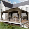 YARDSIGHT  Aluminum Hardtop Gazebo with Double Roof Galvanized Steel Canopy, Netting & Curtains For Garden, Backyard, Deck & Lawn - 2 of 4