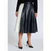 ELOQUII Colorblocked Faux Leather Full Midi Skirt - 3 of 4