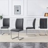 FONTOI 4PCS Arch Dining Chairs with High Resilience, Dining Chair with Arched Metal Legs for Living Room, Dark Gray&Silver, 21.6"*39"*17.3" - 2 of 4