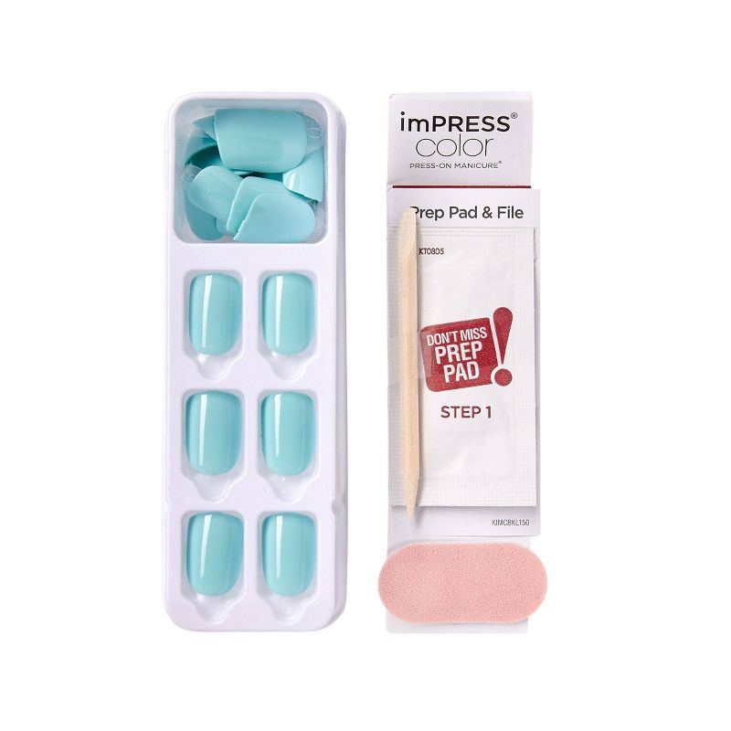 Kiss imPRESS Press-On Manicure Color Fake Nails - Mint To Be - 3pk/90ct, 6 of 7