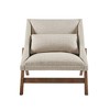 VYNXARIA Accent Chair，Rubber Solid Pecan Wood Finish£¬Recessed Arm Style£¬Brown - 4 of 4