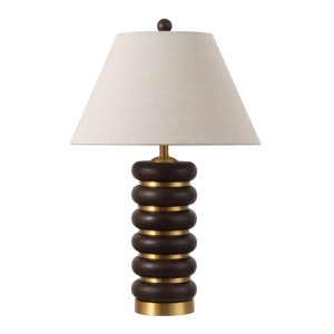 Arani Table Lamp - 24.5 Inch Height - TBL4601 - Dark Brown/Brass - Safavieh - 1 of 4