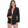 Coolmee Women's Collarless Blazer 3/4 Sleeve Open Front Business Work Office Jacket Blazers - 3 of 4