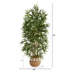 Nearly Natural 64-in Bamboo Artificial Tree with Natural Bamboo Trunks in Boho Chic Handmade Natural Cotton Woven Planter with Tassels - 2 of 4