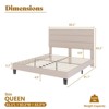 AMERLIFE Upholstered Platform Bed Frame with Headboard, Wood Slats, No Box Spring - 2 of 4