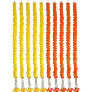 Store Indya Marigold Garland Flower Strings 5 Ft Each X 5 Pcs (Design 1) - 1 of 4
