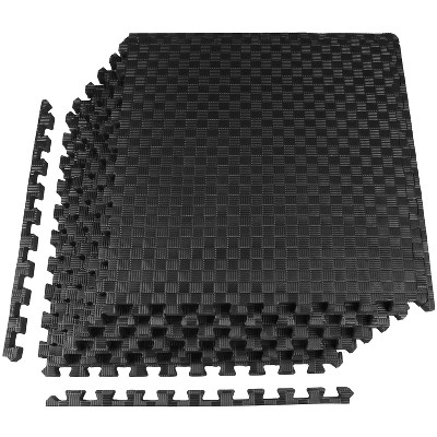 NicBex 26"L Interlocking Gym Floor Mats,Premium EVA Foam,0.5/0.75/1 Inch Thickness,6/12/18/24/36 Pieces,Home Gym and Gymnastics Floor Protection,Black