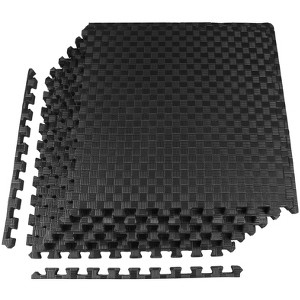 NicBex 26"L Interlocking Gym Floor Mats,Premium EVA Foam,0.5/0.75/1 Inch Thickness,6/12/18/24/36 Pieces,Home Gym and Gymnastics Floor Protection,Black - 1 of 4