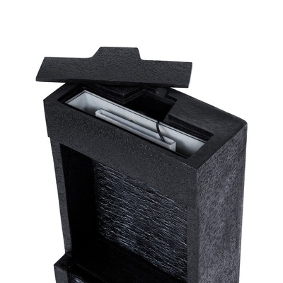 Athena Black Solar-Powered Outdoor Waterfall Fountain with LED Lights