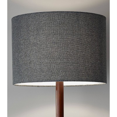 Ellis 58.5'' Walnut Wood Grain Floor Lamp with Textured Dark Gray Shade