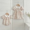 MyKids-Usa Arrival Summer Girls Peter Pan Collar Short Sleeves Floral Print Onesies And Dress – Princess Sister Matching Set - 4 of 4