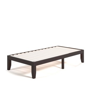 Tangkula 14" Twin Size Wooden Platform Bed Frame w/ Strong Slat Support - 1 of 4