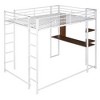 NicBex Full Size Loft Bunk Bed with Desk, Modern Metal Bed Frame with Storage Shelves, Guardrails and 2 Ladders for Bedroom - 4 of 4