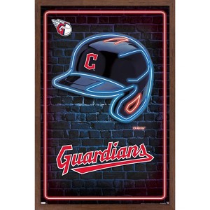 Trends International MLB Cleveland Guardians - Neon Helmet 23 Framed Wall Poster Prints - 1 of 4