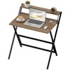 HOMCOM Small Folding Desk, Foldable Computer Desk with Monitor Shelf, Writing Table for Small Spaces, Home Office, Study, Easy Assembly - 4 of 4