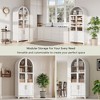 Whisen 71" Tall Arched Kitchen Pantry with Door Shelves, Hidden Drawer & Glass Door - 3 of 4