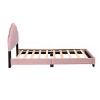 Twin Platform Bed Modern Upholstered with Shell Headboard for Kids Bedroom 44"W - 3irtyhousy - 3 of 4