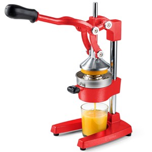 Eurolux Professional Cast Iron Citrus Juicer, Manual Hand Press, Heavy Duty, Stainless Steel Cup, Red - 1 of 4