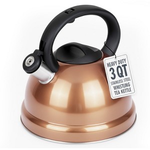 Luminuxe Whistling Tea Kettle, 3qt Stainless Steel Stove Top Kettle with Cool-Touch Handle, Durable, Fast Boil Tea Pot for Gas or Electric Stove - 1 of 4