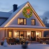Prelit Christmas Wreaths for Front Door, Weather Resistant with LED Lights & Red Bow for Fireplace Garage Gates Indoor Outdoor - 2 of 4