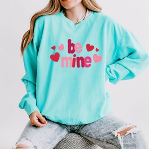 Be Mine Knit Print - Women's Lightweight Garment Dyed Sweatshirt - 1 of 3
