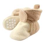 Luvable Friends Baby and Toddler Cozy Fleece Booties, Cream Tan