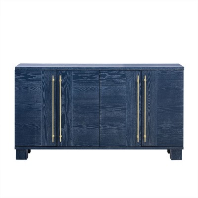 Tramull Wood Sideboard Buffet Cabinet with Gold Handles, Adjustable Shelf Storage Cabinet for Dining Room, Kitchen & Living Room