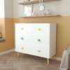 Gulches 29 Inches Tall White MDF and Solid Wood 3 Drawer Dresser for Kids Bedroom Nursery and Living Room - 4 of 4