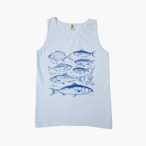 Simply Sage Market Women's Vintage Fish Garment Garment Dyed Heavy Weight Tank - 1 of 2