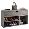 Shoe Storage Bench, Storage Cabinet, Foyer Bench with 3 Cubes - 2 of 4