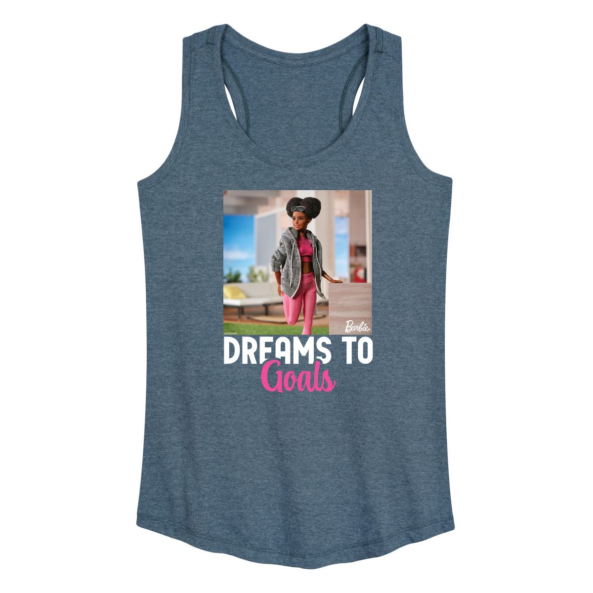 Women's - Barbie - Yoga Dreams To Goals Graphic Racerback Tank