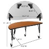 Flash Furniture 2 Piece Mobile 47.5" Circle Wave Flexible Oak Thermal Laminate Kids Adjustable Activity Table Set - 4 of 4