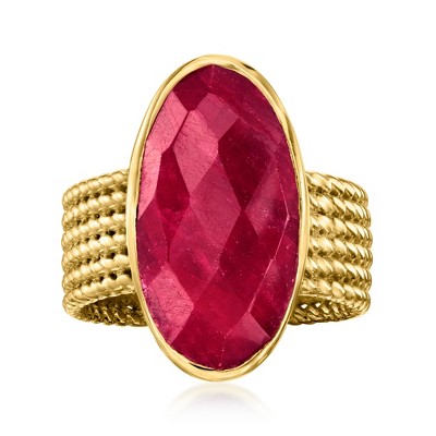 Ross-Simons 11.00 Carat Ruby Ring in 18kt Gold Over Sterling