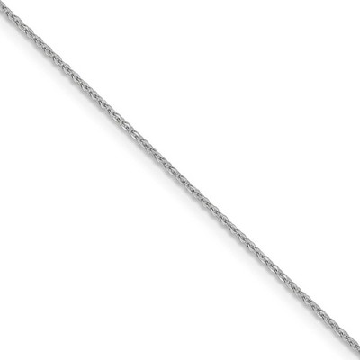 Black Bow Jewelry 1.1mm 14k White Gold Solid Flat Cable Chain Necklace